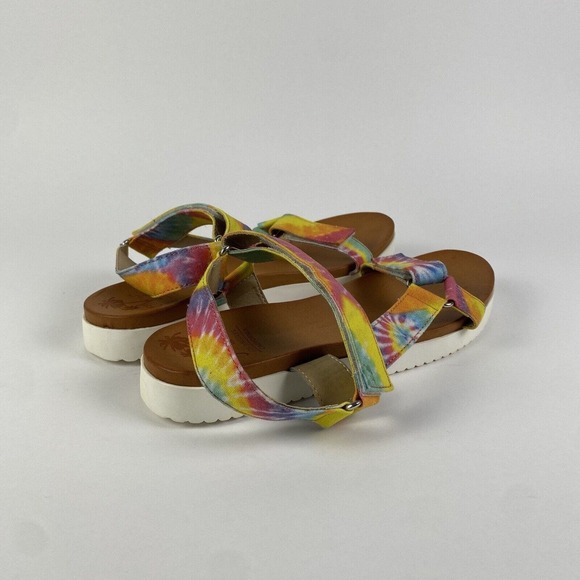 Jellypop Shoes Quests Tie-Dyed Strap Sandals Women Size 9 Pre-Owned - Picture 4 of 14